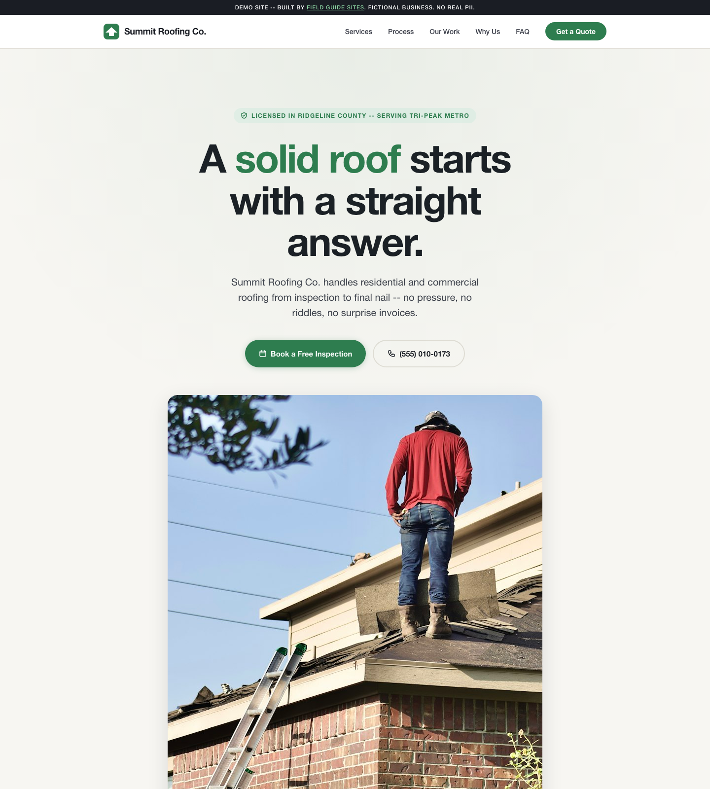 Summit Roofing site preview